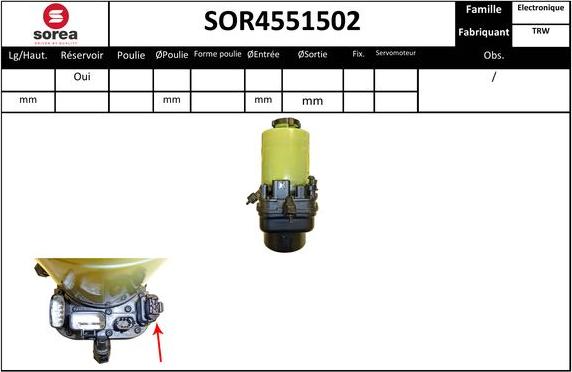 EAI SOR4551502 - Hidrosūknis, Stūres iekārta www.autospares.lv