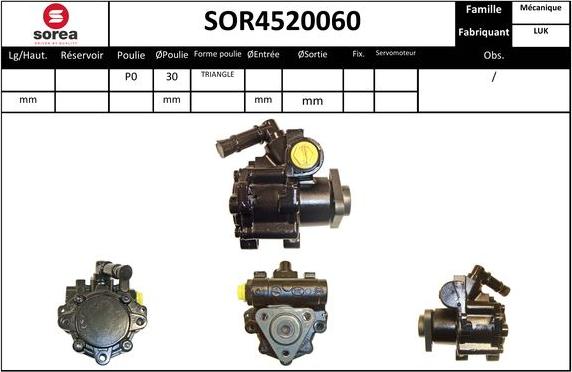 EAI SOR4520060 - Hidrosūknis, Stūres iekārta www.autospares.lv