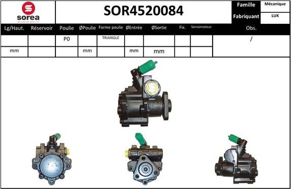 EAI SOR4520084 - Hidrosūknis, Stūres iekārta www.autospares.lv