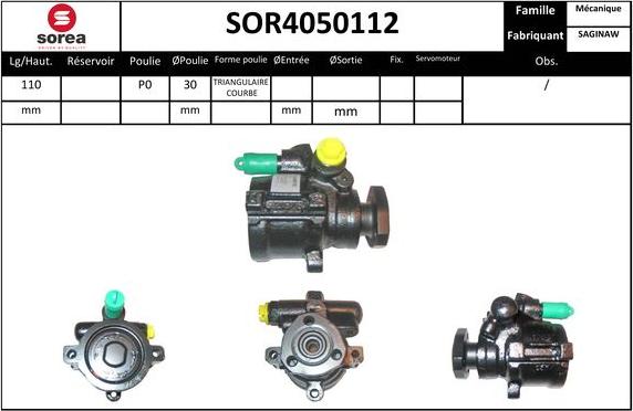 EAI SOR4050112 - Hidrosūknis, Stūres iekārta www.autospares.lv