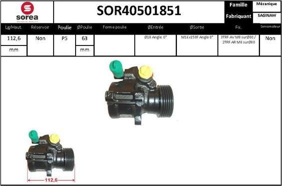 EAI SOR40501851 - Hidrosūknis, Stūres iekārta www.autospares.lv