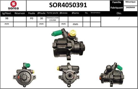 EAI SOR4050391 - Hidrosūknis, Stūres iekārta www.autospares.lv