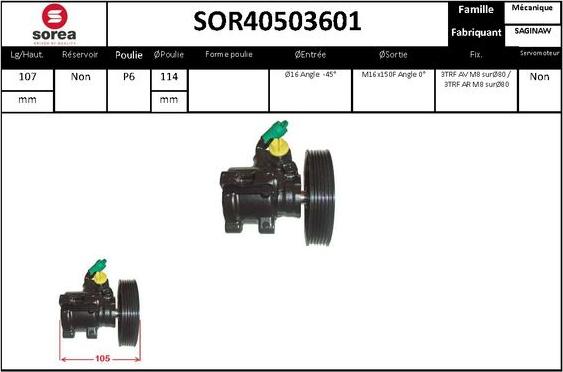 EAI SOR40503601 - Hidrosūknis, Stūres iekārta www.autospares.lv