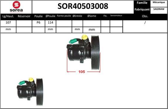 EAI SOR40503008 - Hydraulic Pump, steering system www.autospares.lv