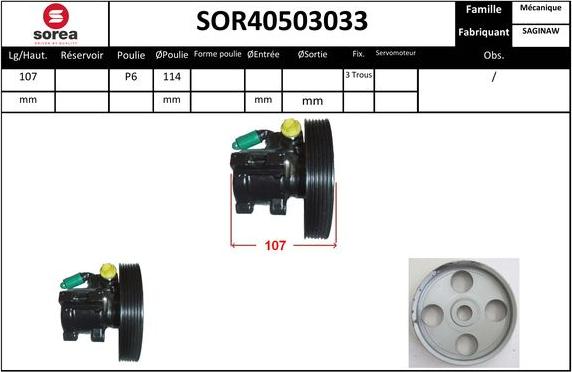 EAI SOR40503033 - Hidrosūknis, Stūres iekārta www.autospares.lv