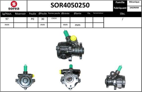 EAI SOR4050250 - Hydraulic Pump, steering system www.autospares.lv