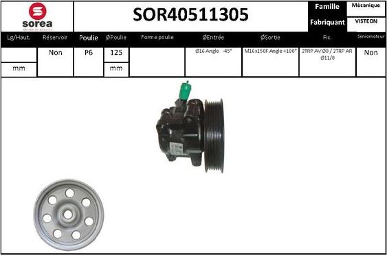 EAI SOR40511305 - Hidrosūknis, Stūres iekārta www.autospares.lv