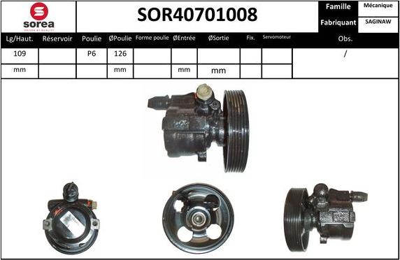 EAI SOR40701008 - Hidrosūknis, Stūres iekārta www.autospares.lv