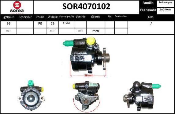 EAI SOR4070102 - Hidrosūknis, Stūres iekārta www.autospares.lv