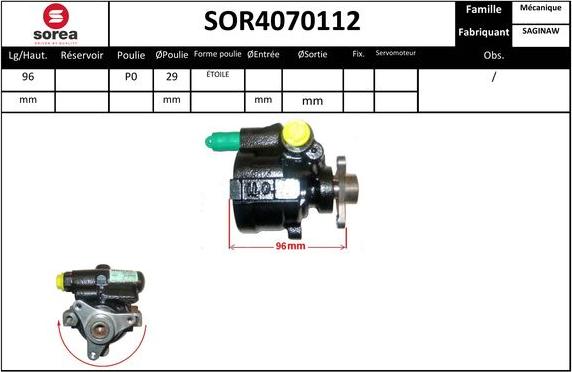 EAI SOR4070112 - Hidrosūknis, Stūres iekārta www.autospares.lv