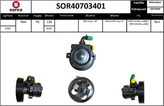 EAI SOR40703401 - Hidrosūknis, Stūres iekārta www.autospares.lv