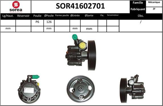 EAI SOR41602701 - Hydraulic Pump, steering system www.autospares.lv