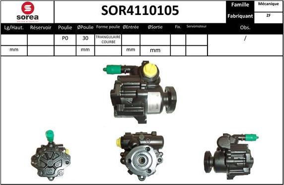 EAI SOR4110105 - Hydraulic Pump, steering system www.autospares.lv