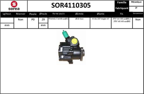 EAI SOR4110305 - Hidrosūknis, Stūres iekārta www.autospares.lv