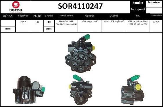 EAI SOR4110247 - Hidrosūknis, Stūres iekārta www.autospares.lv