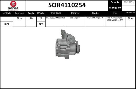 EAI SOR4110254 - Hidrosūknis, Stūres iekārta www.autospares.lv