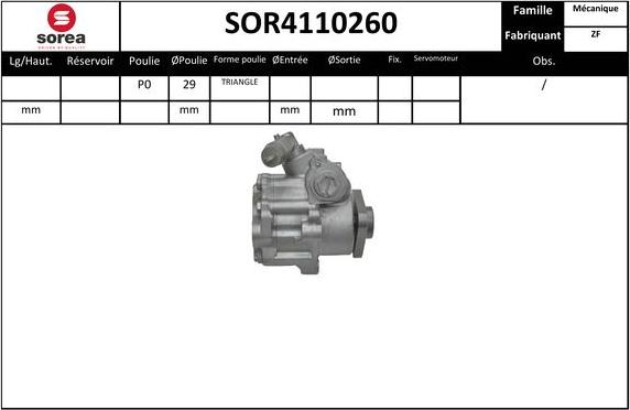 EAI SOR4110260 - Hidrosūknis, Stūres iekārta www.autospares.lv