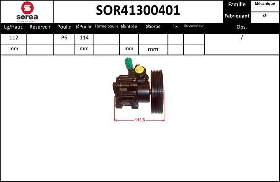 EAI SOR41300401 - Hidrosūknis, Stūres iekārta www.autospares.lv