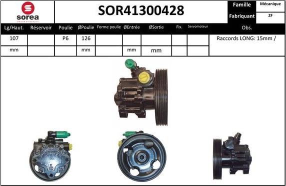 EAI SOR41300428 - Hydraulic Pump, steering system www.autospares.lv