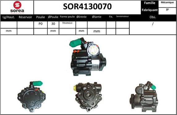 EAI SOR4130070 - Hidrosūknis, Stūres iekārta www.autospares.lv