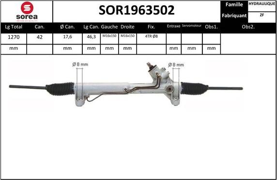 EAI SOR1963502 - Steering Gear www.autospares.lv