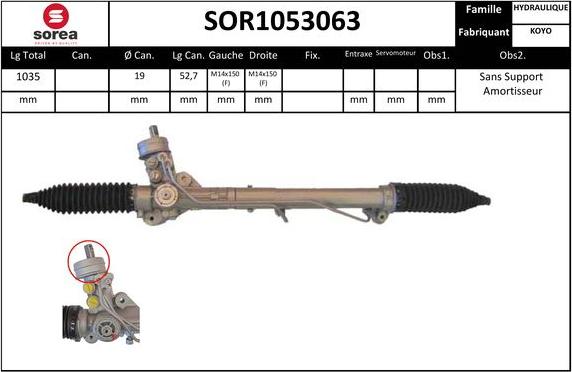 EAI SOR1053063 - Рулевой механизм, рейка www.autospares.lv