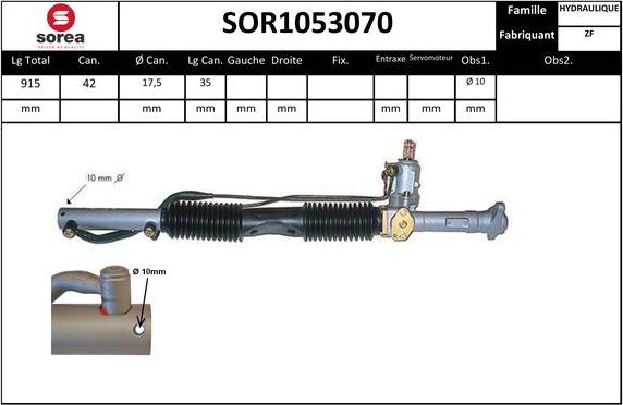 EAI SOR1053070 - Рулевой механизм, рейка www.autospares.lv