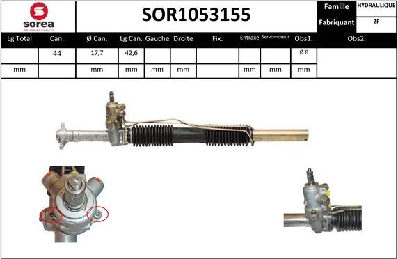 EAI SOR1053155 - Рулевой механизм, рейка www.autospares.lv