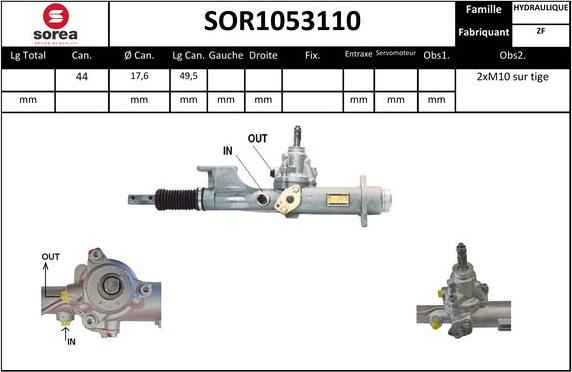 EAI SOR1053110 - Рулевой механизм, рейка www.autospares.lv