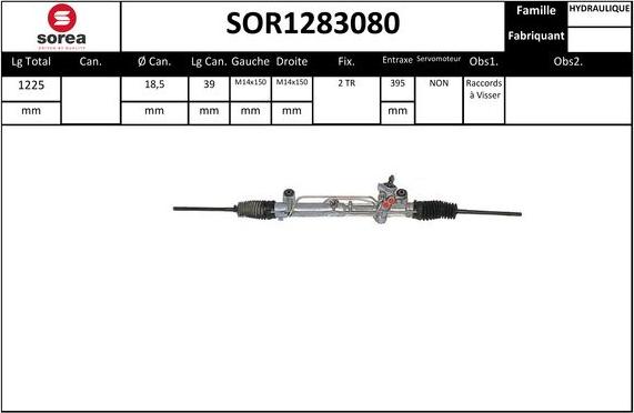 EAI SOR1283080 - Рулевой механизм, рейка www.autospares.lv