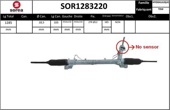 EAI SOR1283220 - Stūres mehānisms www.autospares.lv