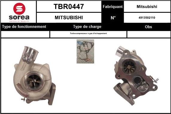 EAI TBR0447 - Турбина, компрессор www.autospares.lv