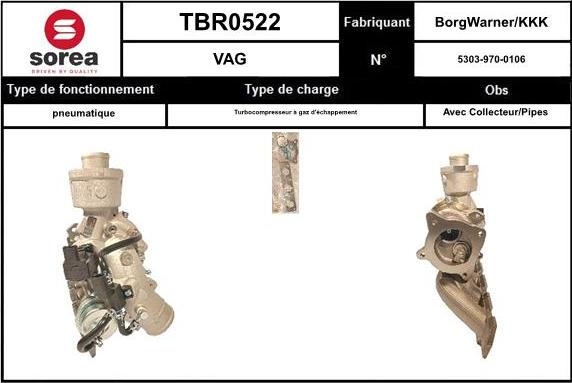 EAI TBR0522 - Турбина, компрессор www.autospares.lv