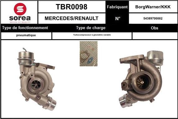 EAI TBR0098 - Турбина, компрессор www.autospares.lv