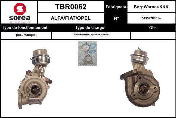 EAI TBR0062 - Kompresors, Turbopūte autospares.lv