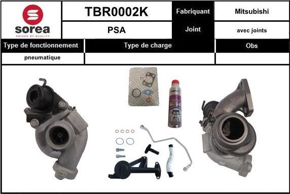 EAI TBR0002K - Турбина, компрессор www.autospares.lv