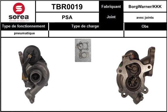 EAI TBR0019 - Турбина, компрессор www.autospares.lv