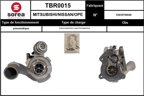 EAI TBR0015 - Турбина, компрессор www.autospares.lv