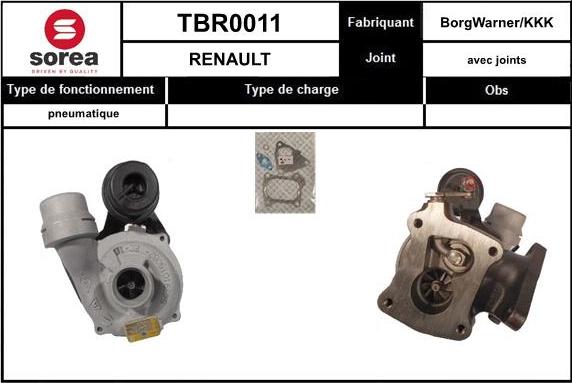 EAI TBR0011 - Kompresors, Turbopūte autospares.lv