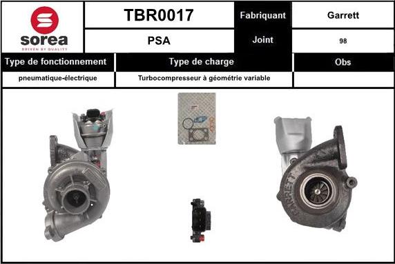 EAI TBR0017 - Турбина, компрессор www.autospares.lv