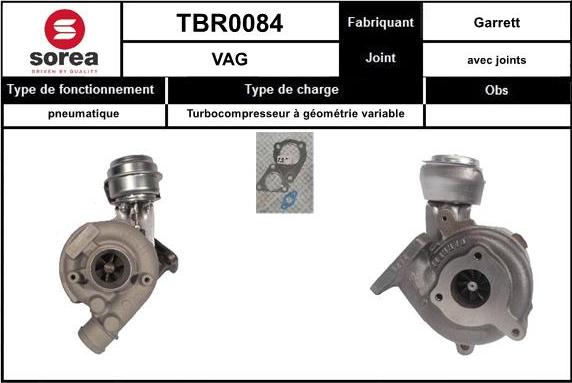 EAI TBR0084 - Турбина, компрессор www.autospares.lv