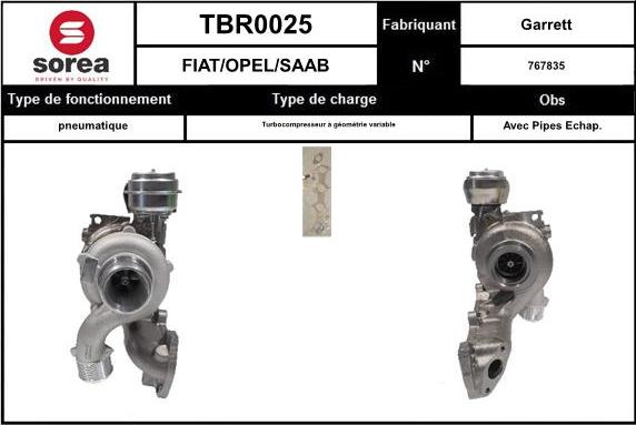 EAI TBR0025 - Kompresors, Turbopūte autospares.lv