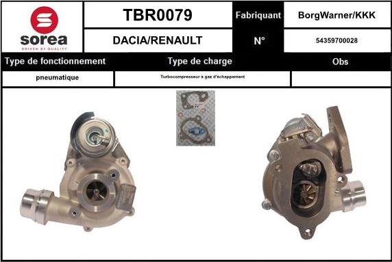 EAI TBR0079 - Турбина, компрессор www.autospares.lv