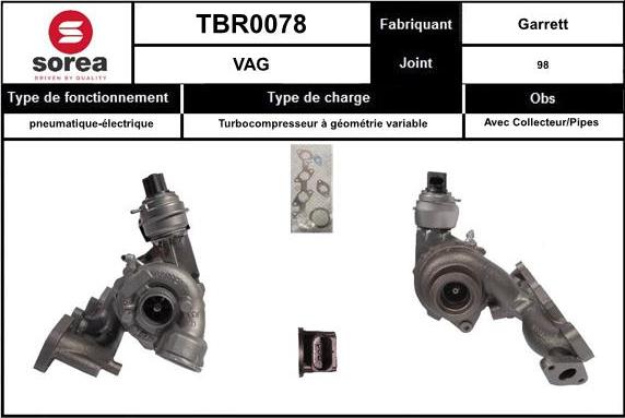 EAI TBR0078 - Турбина, компрессор www.autospares.lv