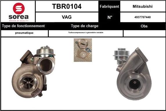 EAI TBR0104 - Турбина, компрессор www.autospares.lv