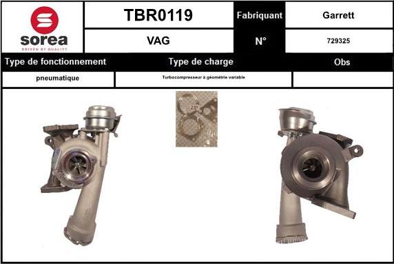 EAI TBR0119 - Турбина, компрессор www.autospares.lv