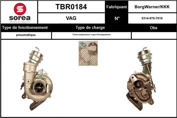 EAI TBR0184 - Турбина, компрессор www.autospares.lv