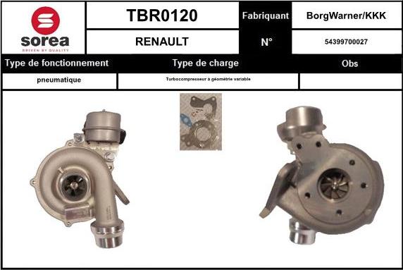 EAI TBR0120 - Kompresors, Turbopūte www.autospares.lv