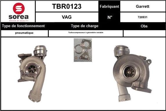 EAI TBR0123 - Турбина, компрессор www.autospares.lv