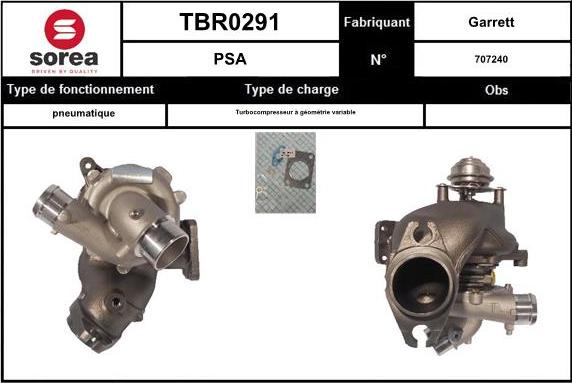 EAI TBR0291 - Турбина, компрессор www.autospares.lv